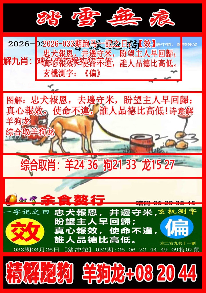 033期踏雪无痕解跑狗[图]